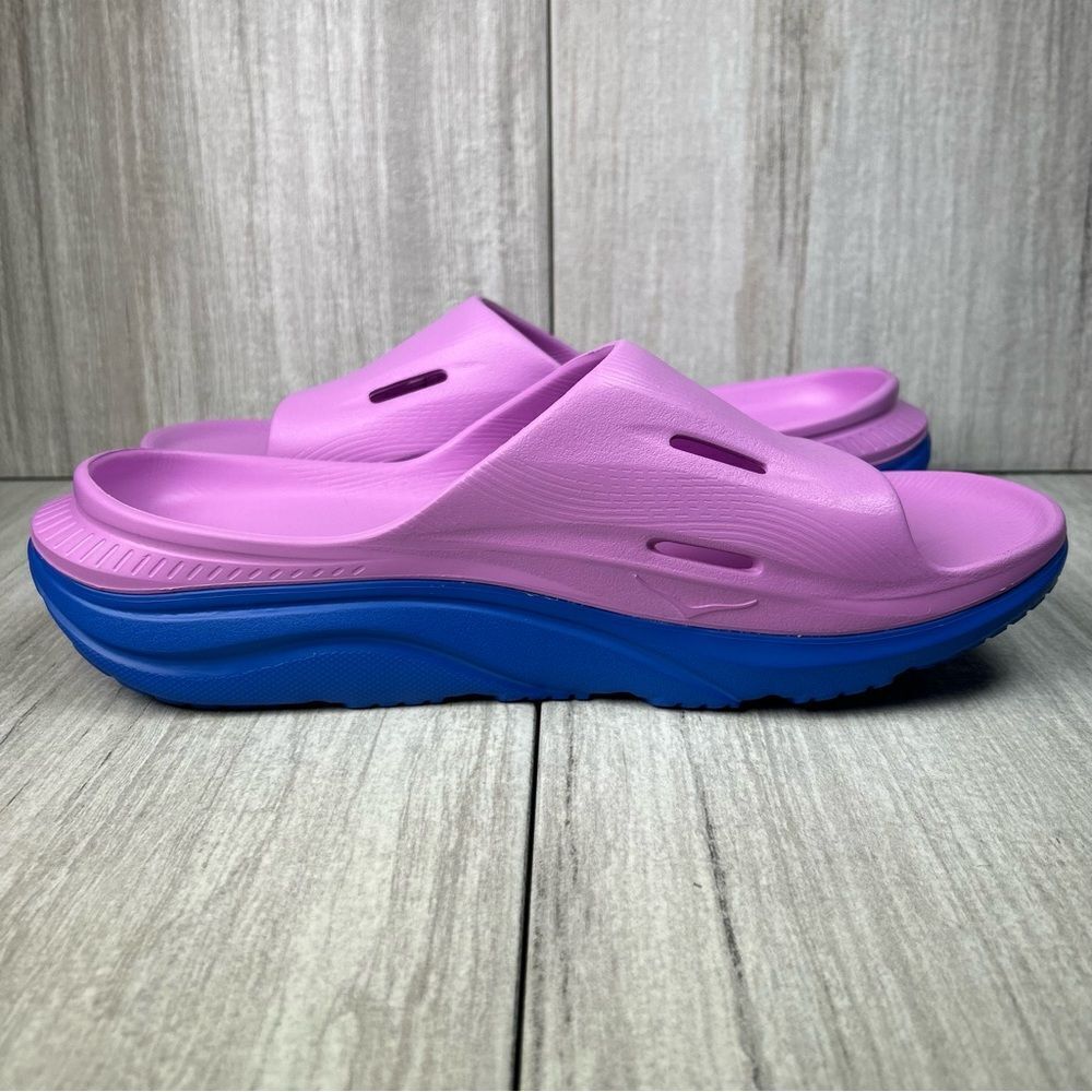Hoka One One Ora Recovery Slide 3 Purple Blue Slide Comfort Shoe Mens Size 12 13 - Picture 2 of 11